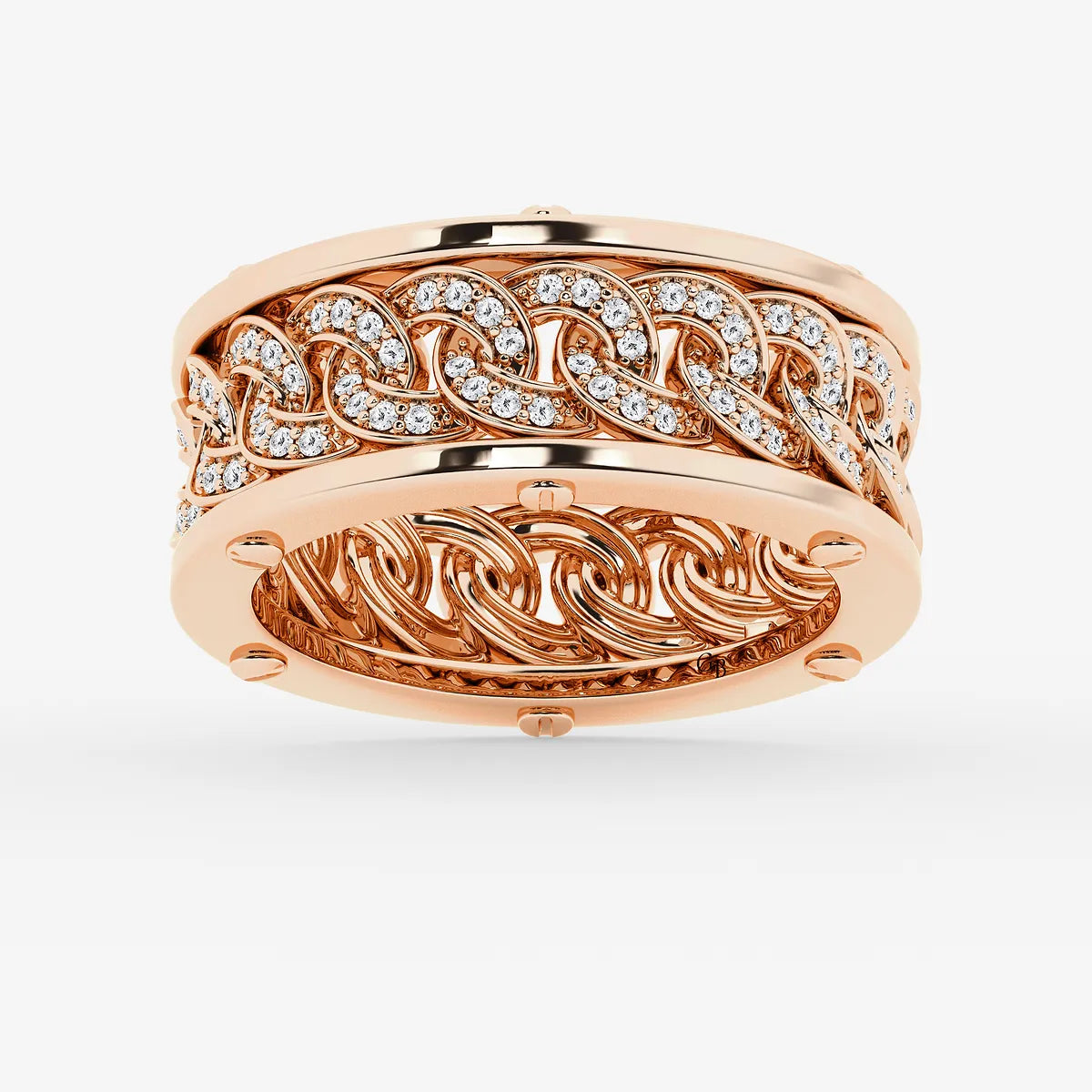 Statement Cuban Link Pave Diamond Eternity Band