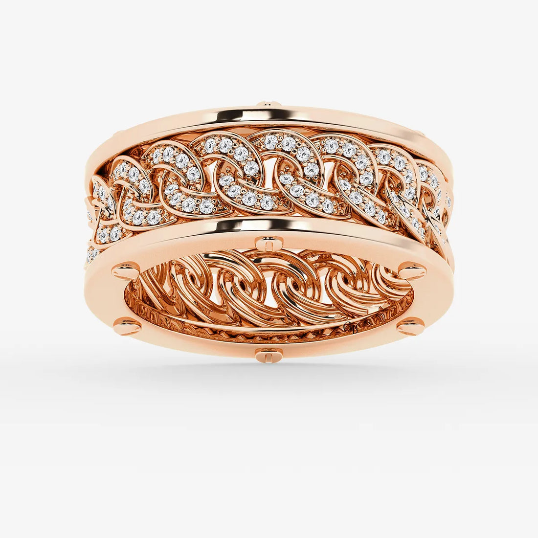 Statement Cuban Link Pave Diamond Eternity Band