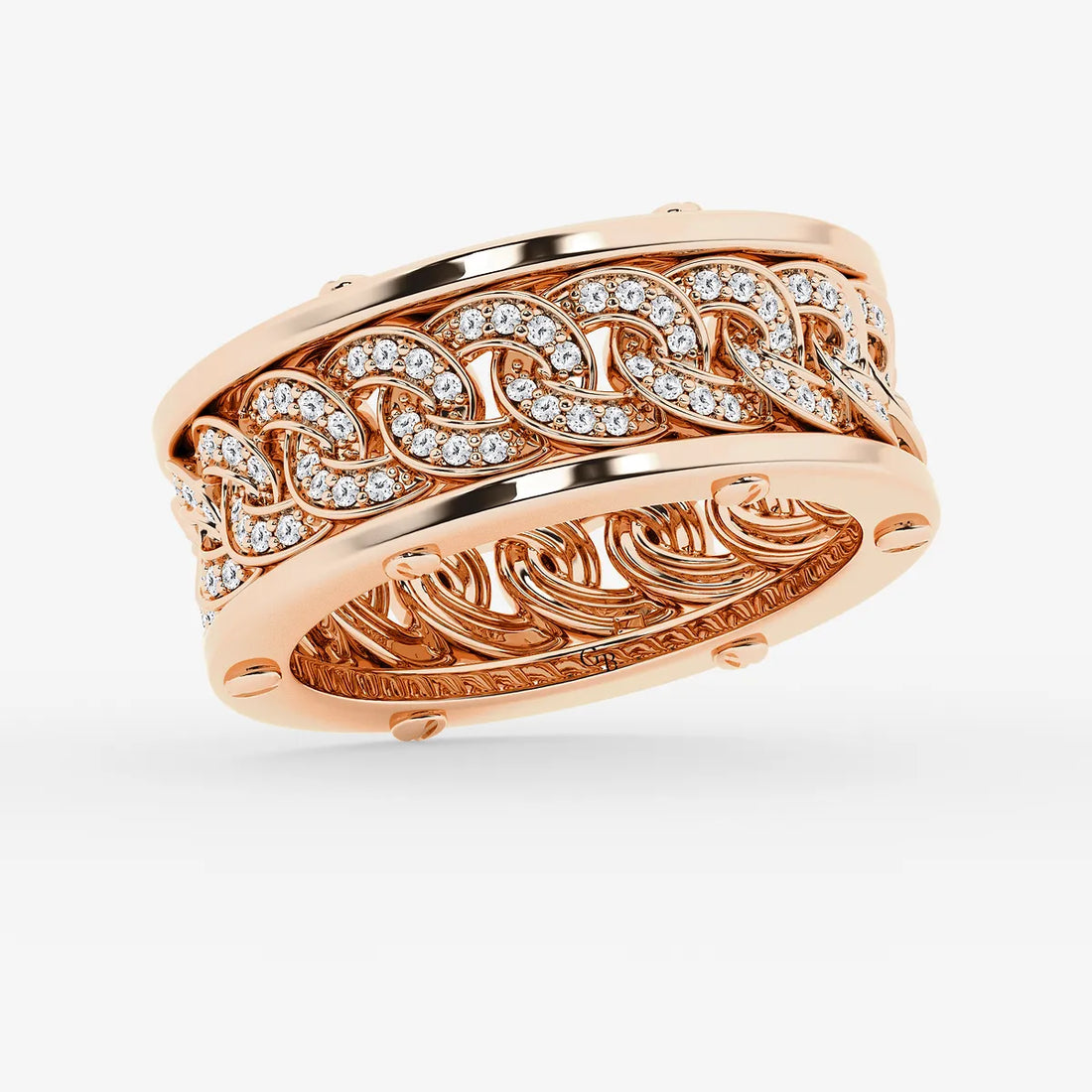 Statement Cuban Link Pave Diamond Eternity Band