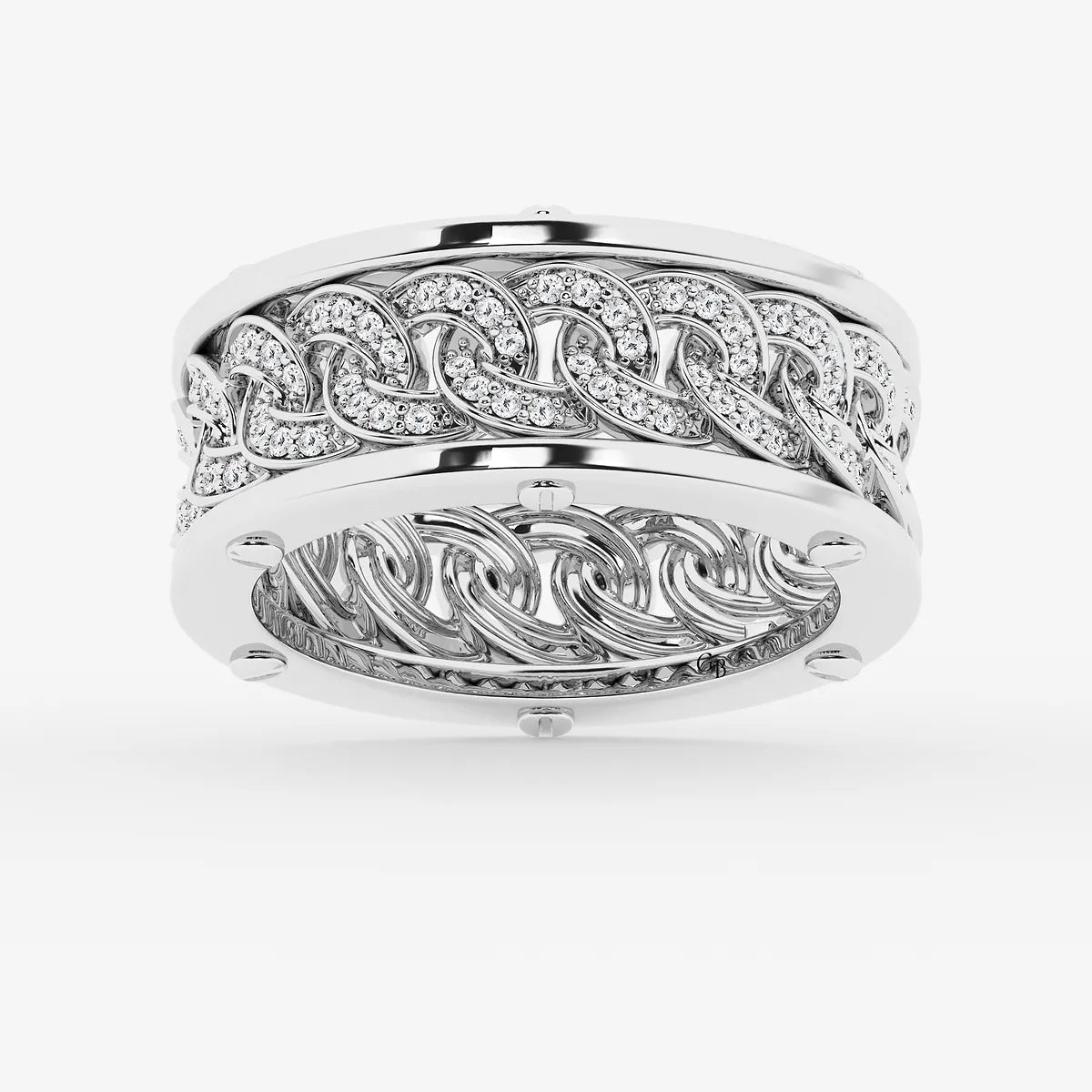 Statement Cuban Link Pave Diamond Eternity Band