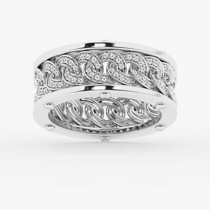 Statement Cuban Link Pave Diamond Eternity Band