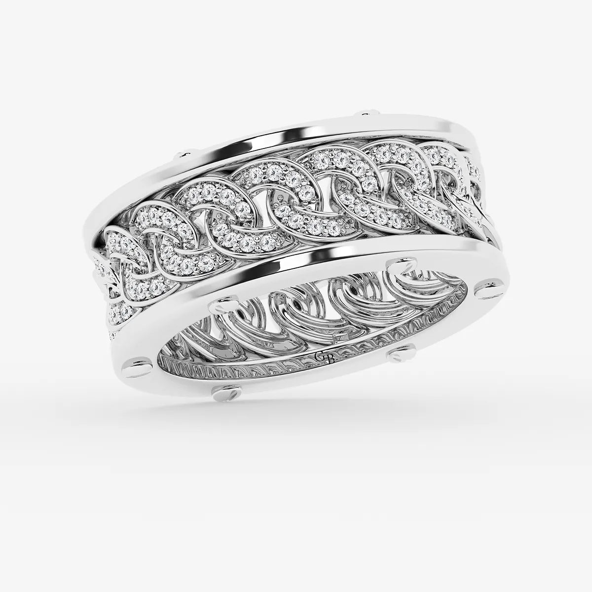 Statement Cuban Link Pave Diamond Eternity Band