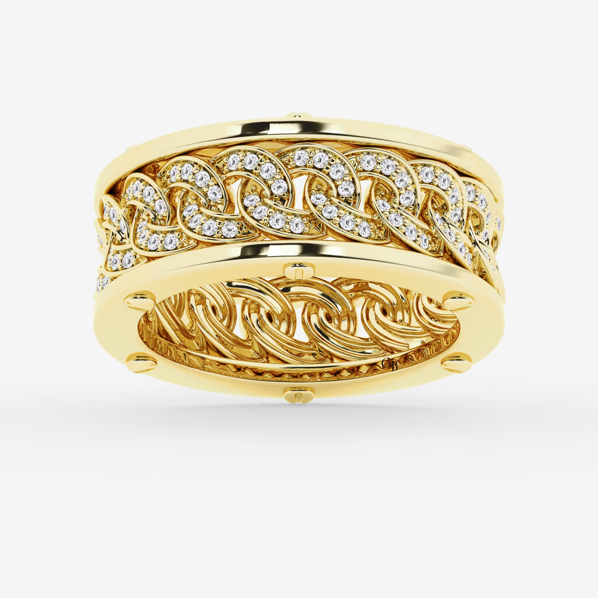 Statement Cuban Link Pave Diamond Eternity Band