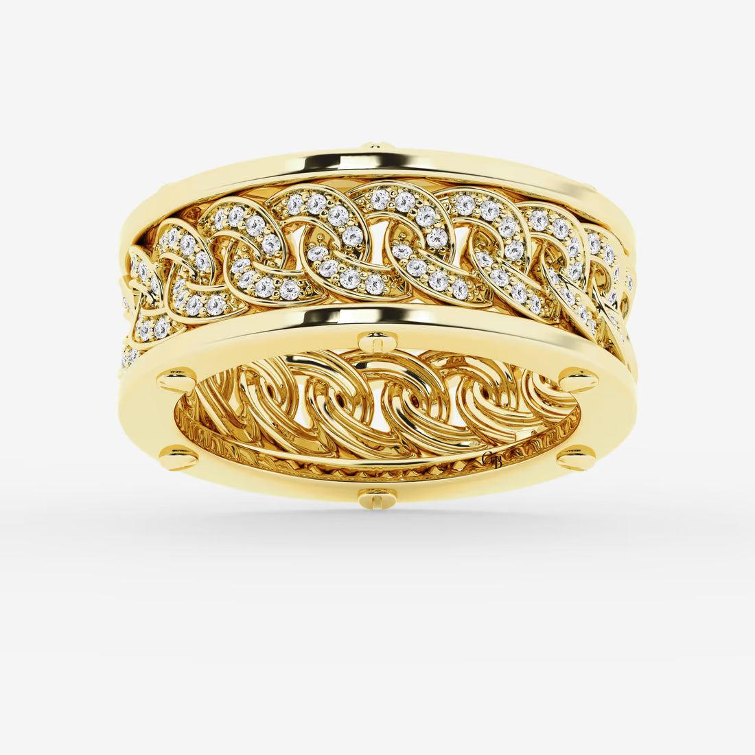 Statement Cuban Link Pave Diamond Eternity Band