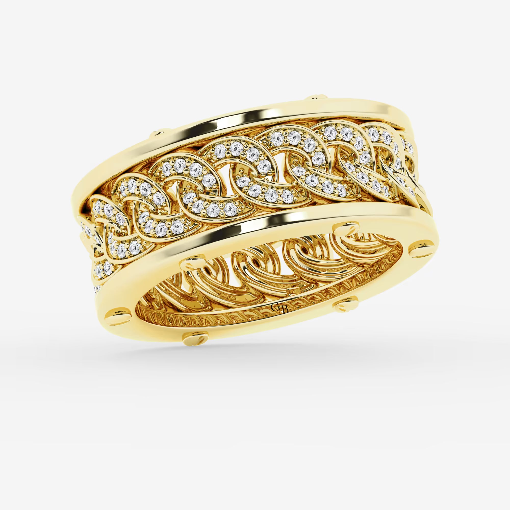 Statement Cuban Link Pave Diamond Eternity Band