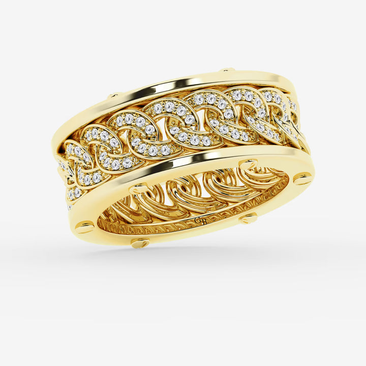 Statement Cuban Link Pave Diamond Eternity Band