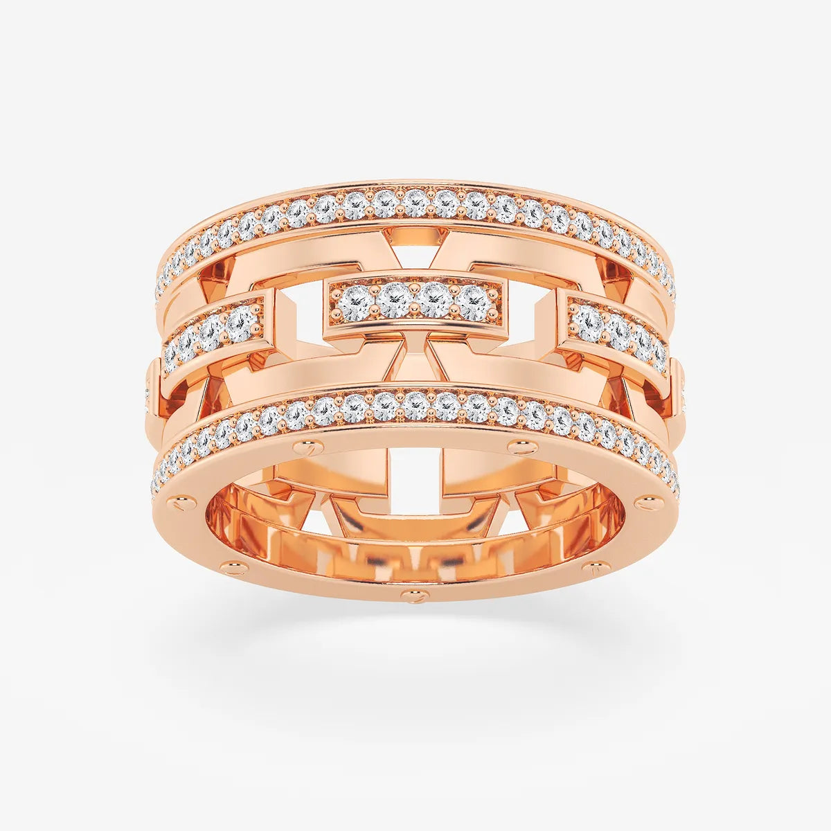 Contemporary Round Lab Grown Diamond Mariner Style Eternity Band