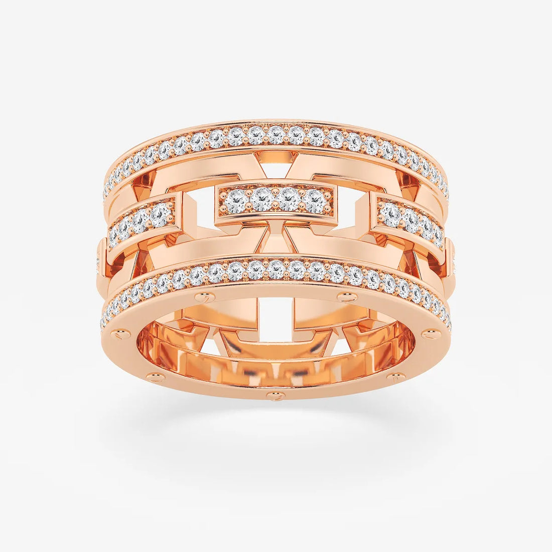 Contemporary Round Lab Grown Diamond Mariner Style Eternity Band