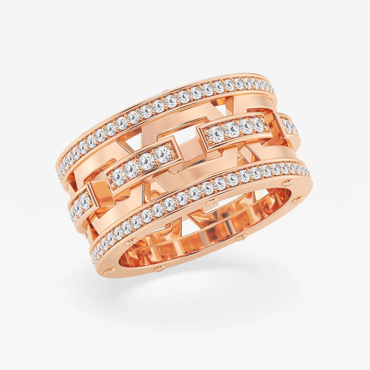 Contemporary Round Lab Grown Diamond Mariner Style Eternity Band