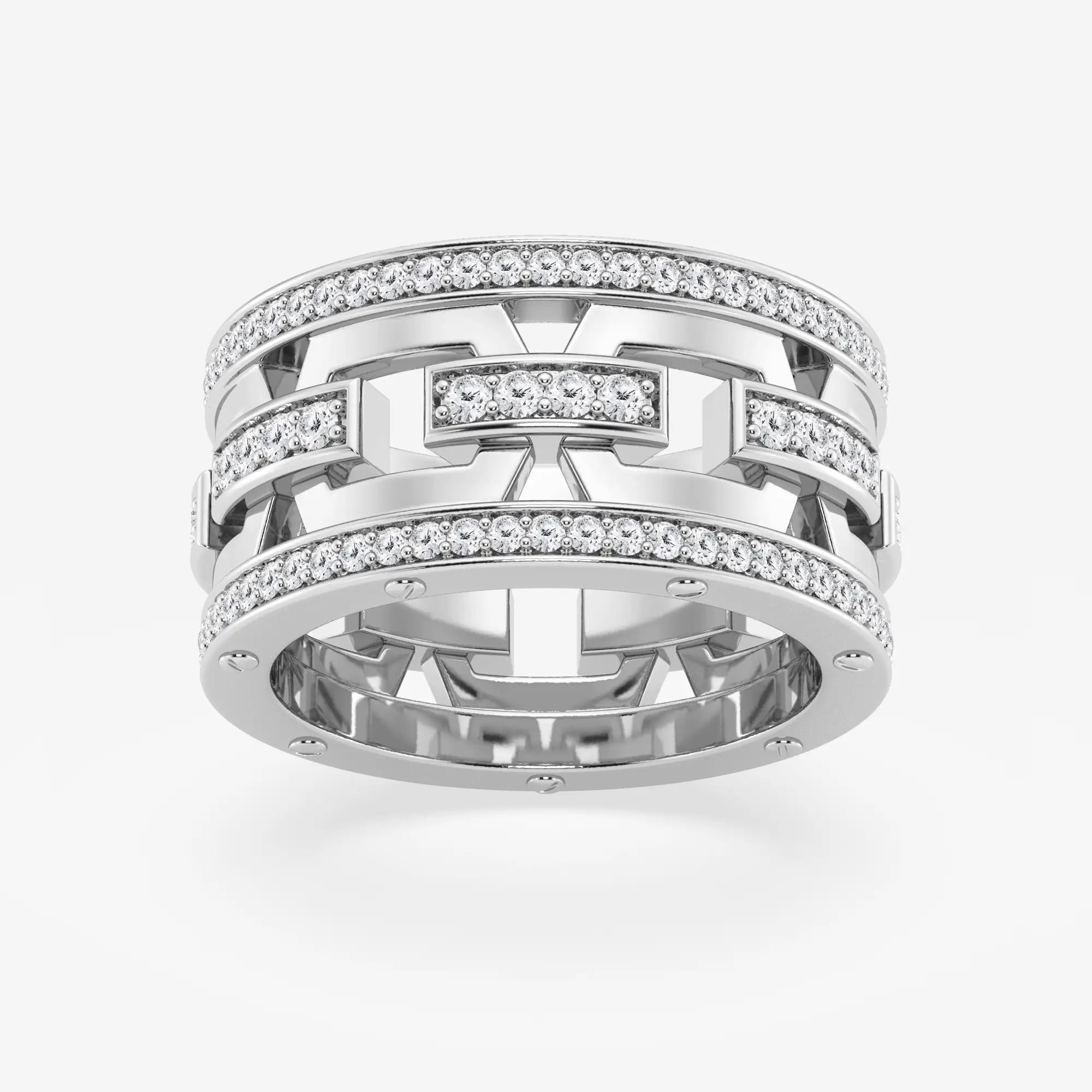 Contemporary Round Lab Grown Diamond Mariner Style Eternity Band