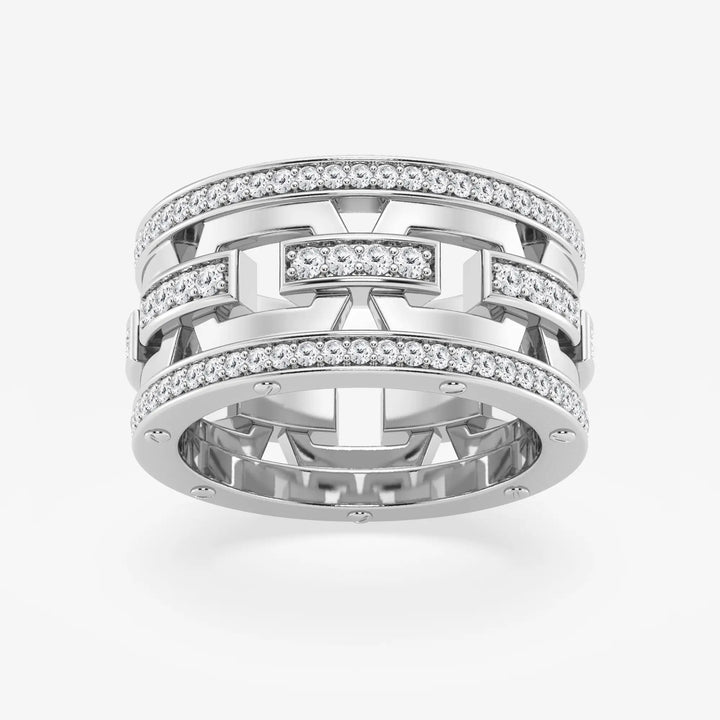 Contemporary Round Lab Grown Diamond Mariner Style Eternity Band