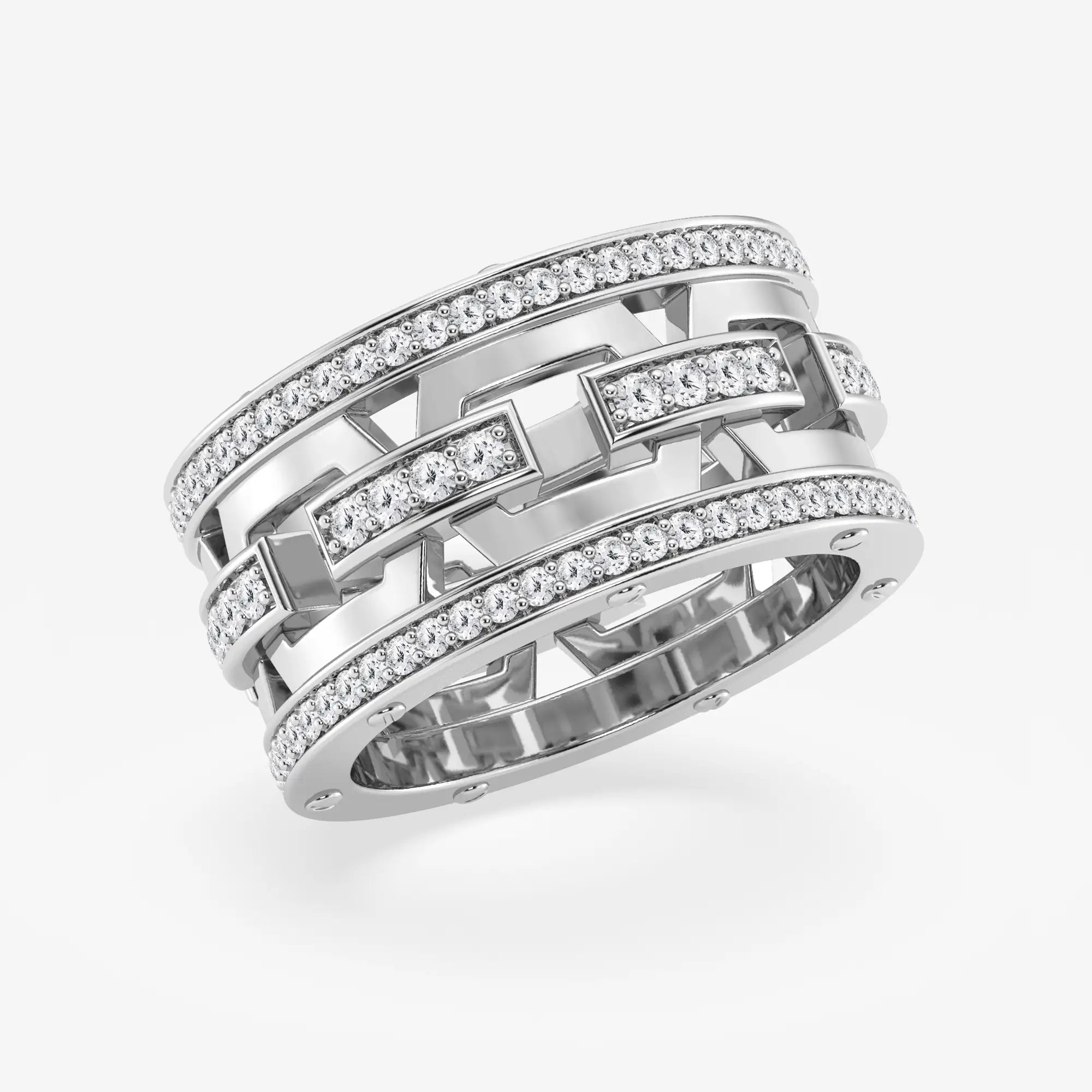 Contemporary Round Lab Grown Diamond Mariner Style Eternity Band