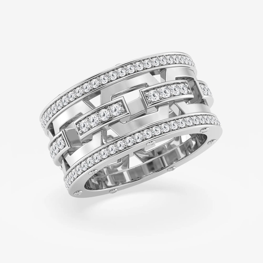 Contemporary Round Lab Grown Diamond Mariner Style Eternity Band