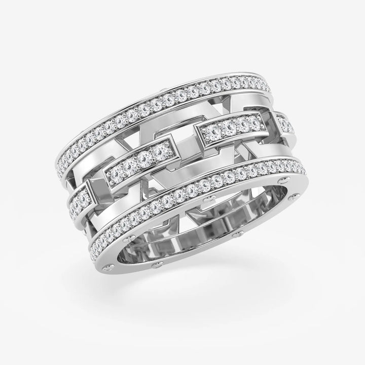 Contemporary Round Lab Grown Diamond Mariner Style Eternity Band