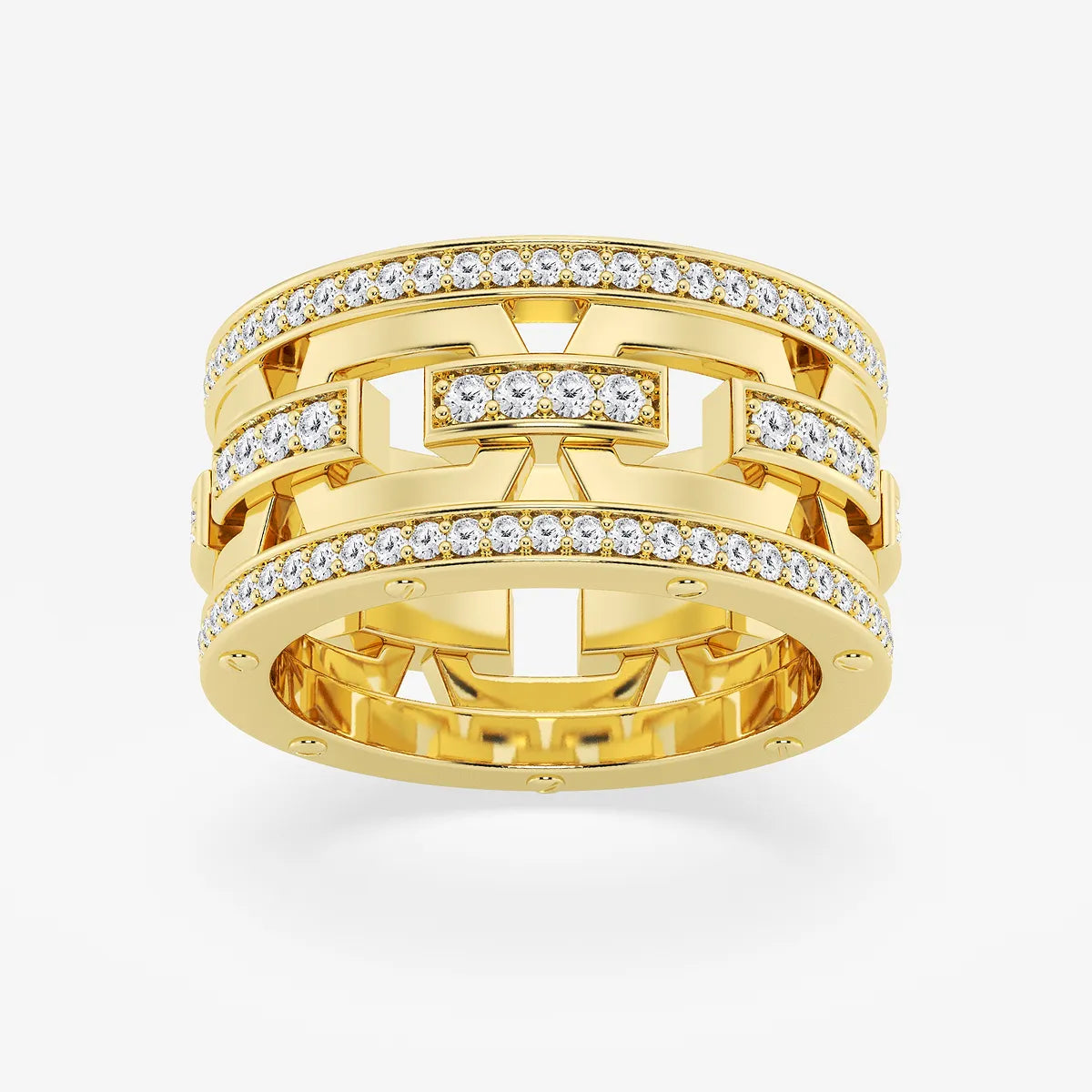 Contemporary Round Lab Grown Diamond Mariner Style Eternity Band
