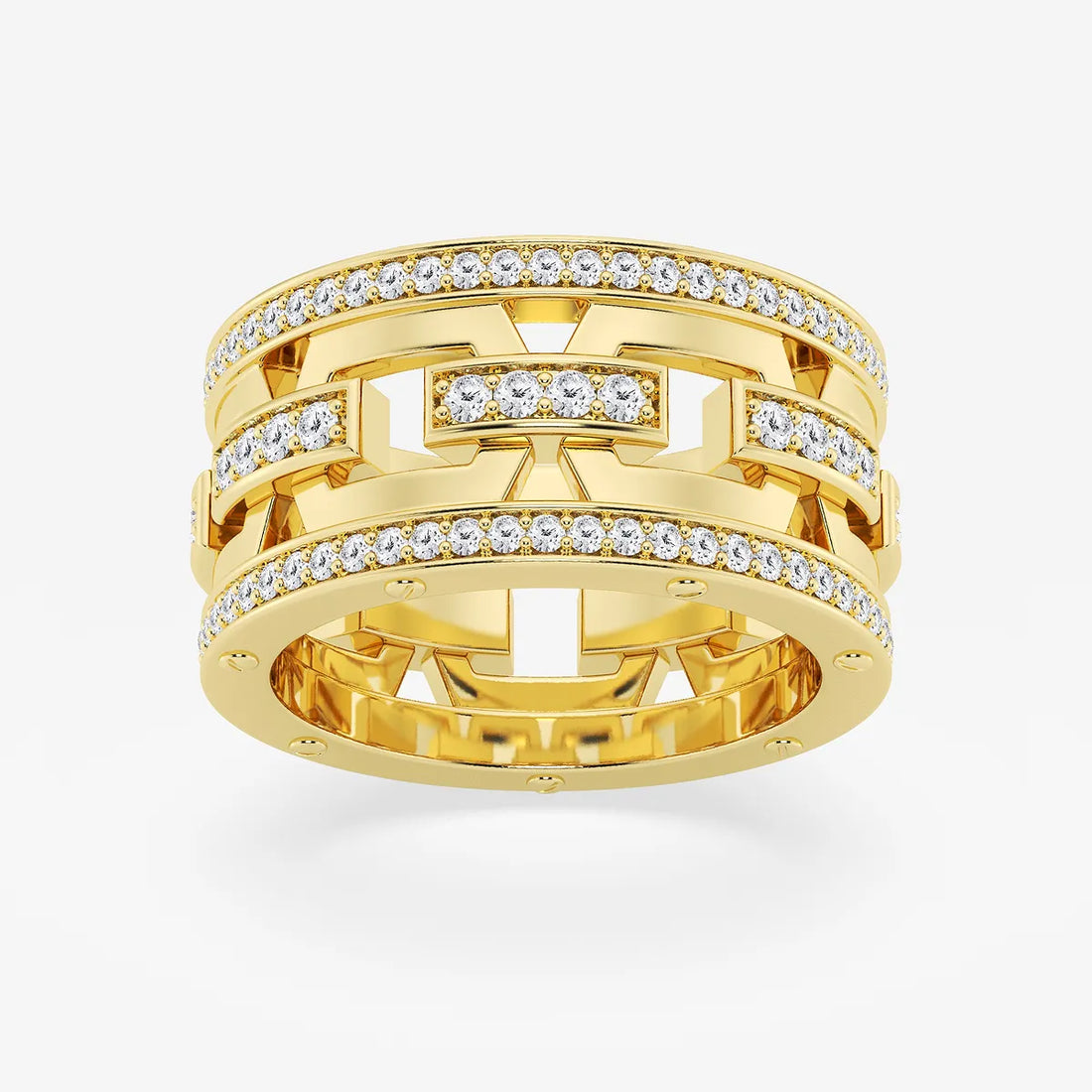 Contemporary Round Lab Grown Diamond Mariner Style Eternity Band