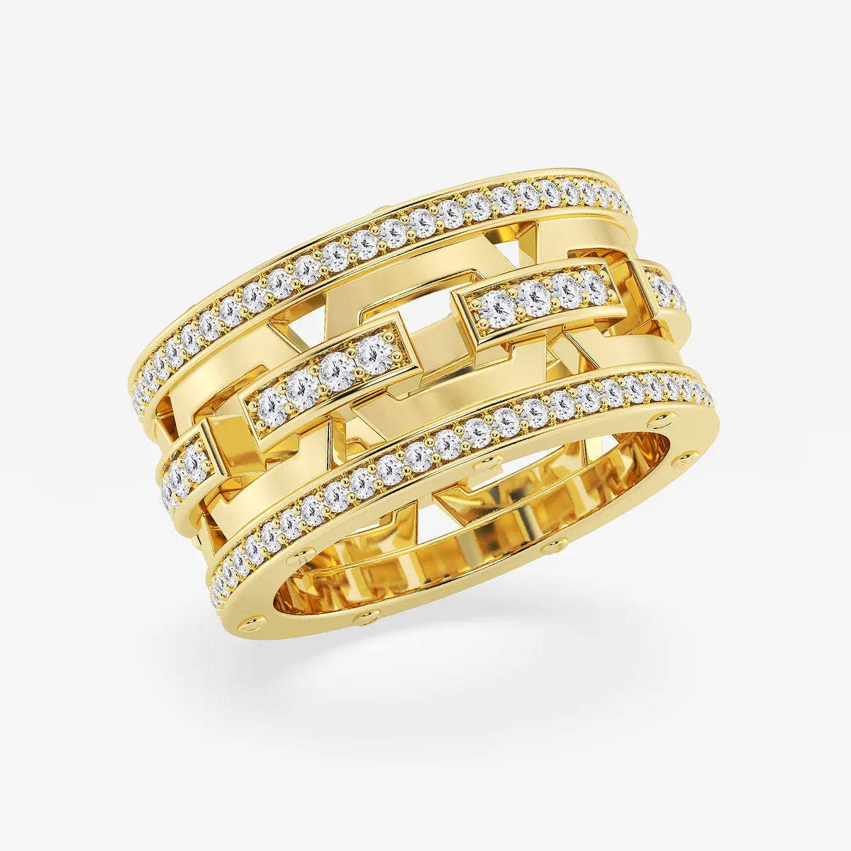 Contemporary Round Lab Grown Diamond Mariner Style Eternity Band