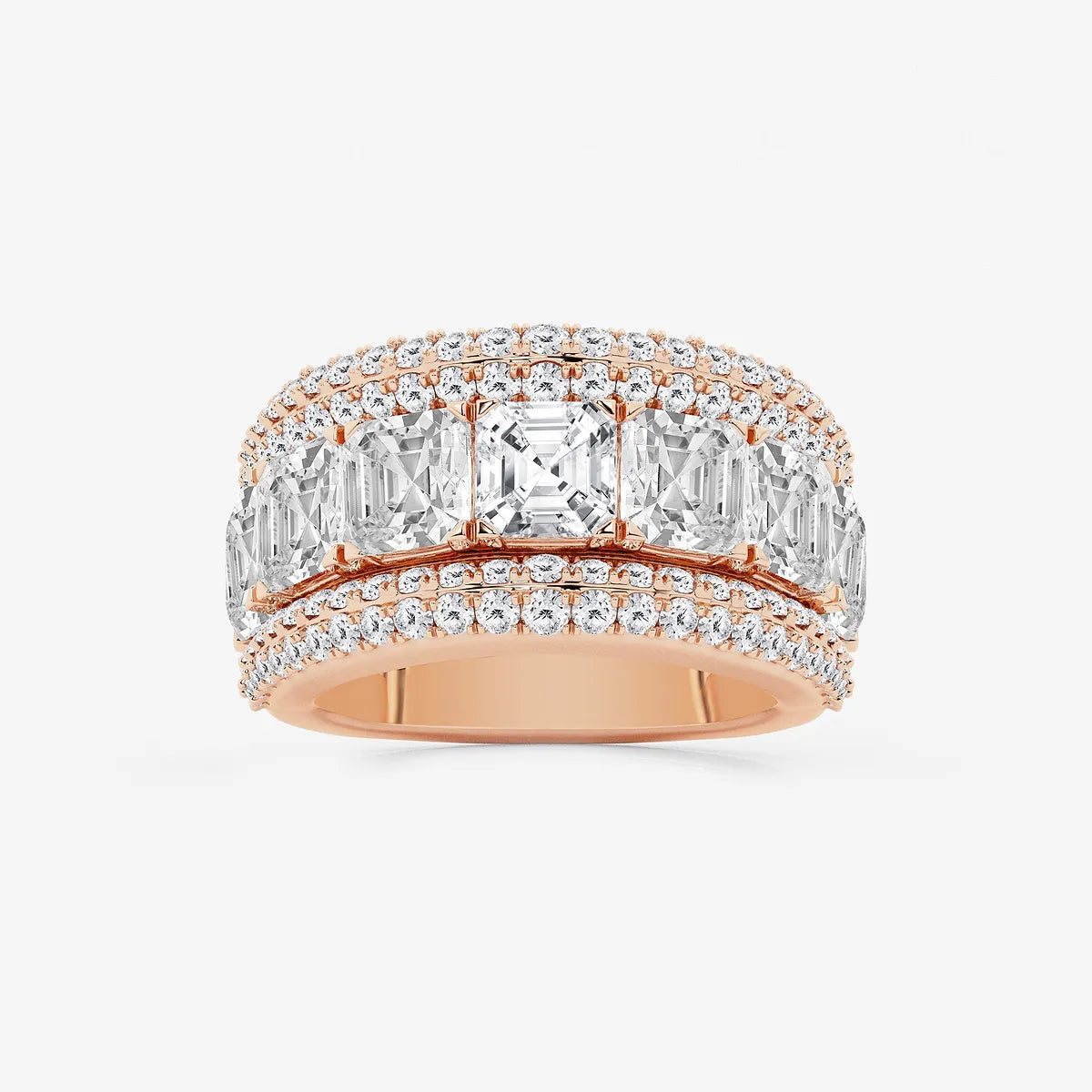 Aurelio Asscher & Round Lab-Grown Diamond Multi-Row Band