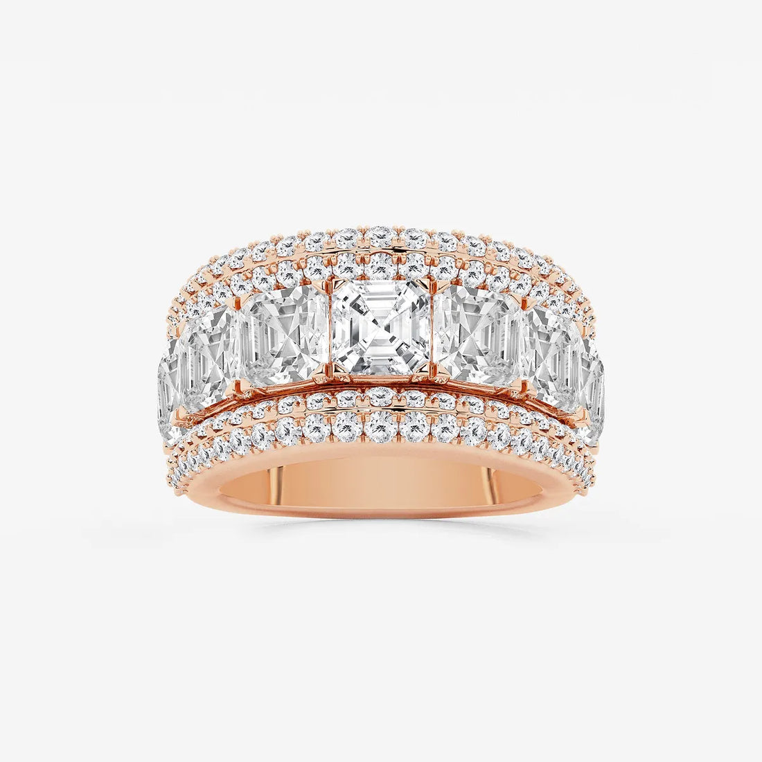Aurelio Asscher & Round Lab-Grown Diamond Multi-Row Band