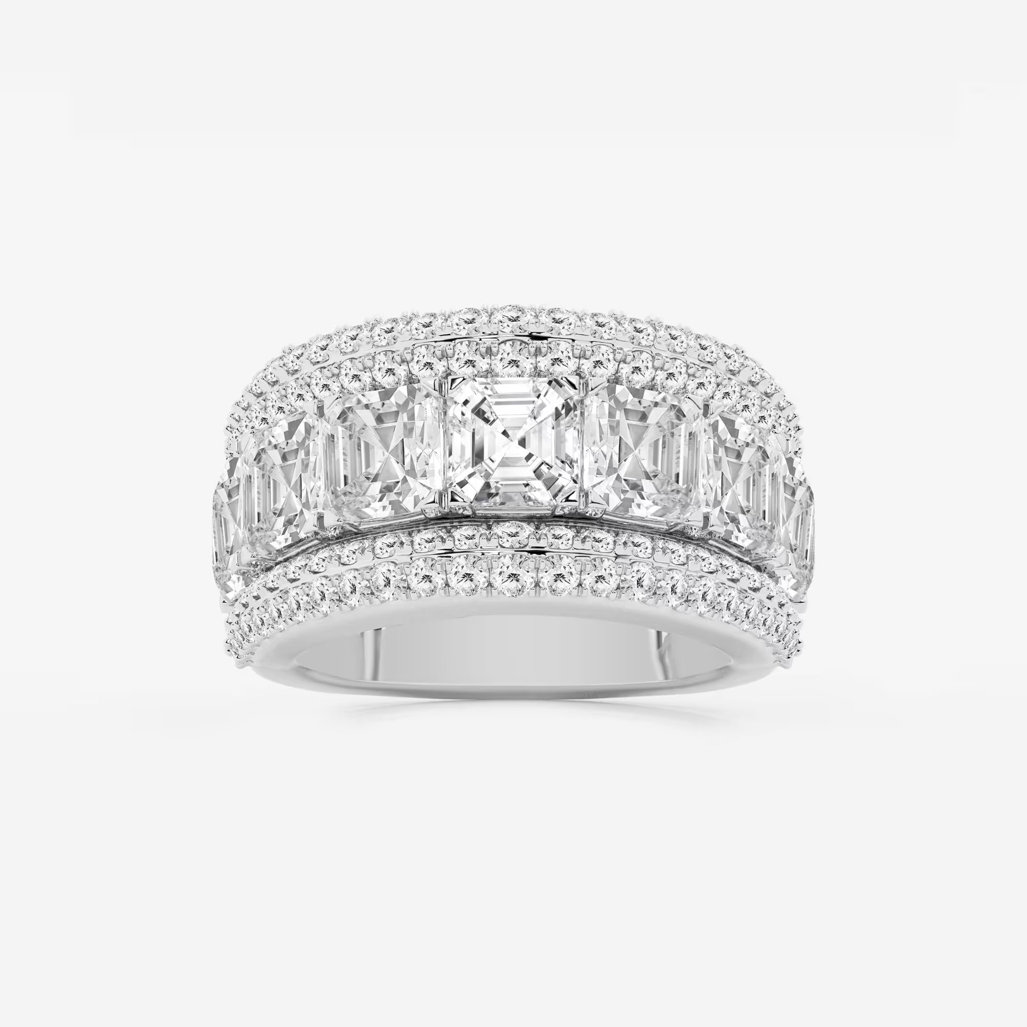 Aurelio Asscher & Round Lab-Grown Diamond Multi-Row Band