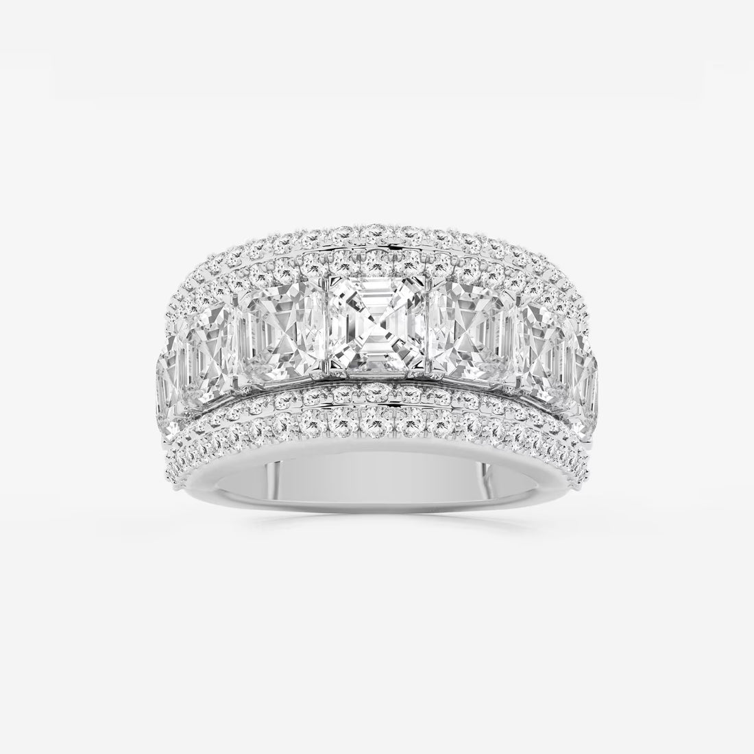 Aurelio Asscher & Round Lab-Grown Diamond Multi-Row Band