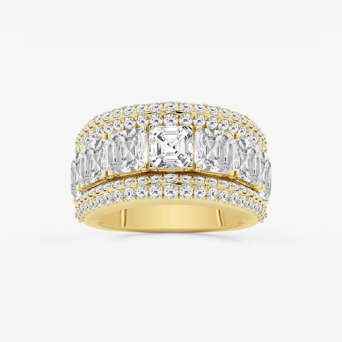 Aurelio Asscher & Round Lab-Grown Diamond Multi-Row Band