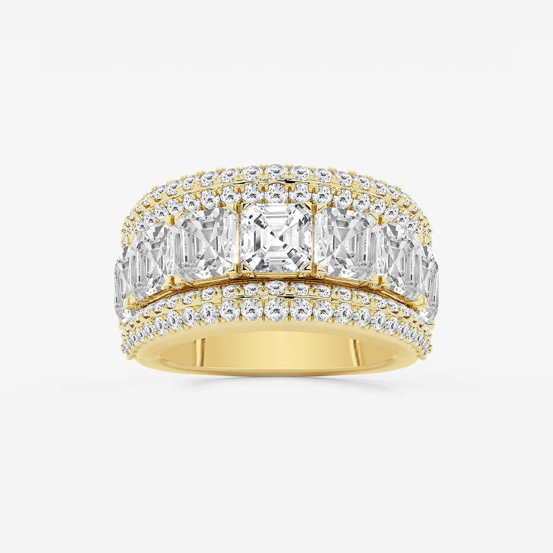Aurelio Asscher & Round Lab-Grown Diamond Multi-Row Band