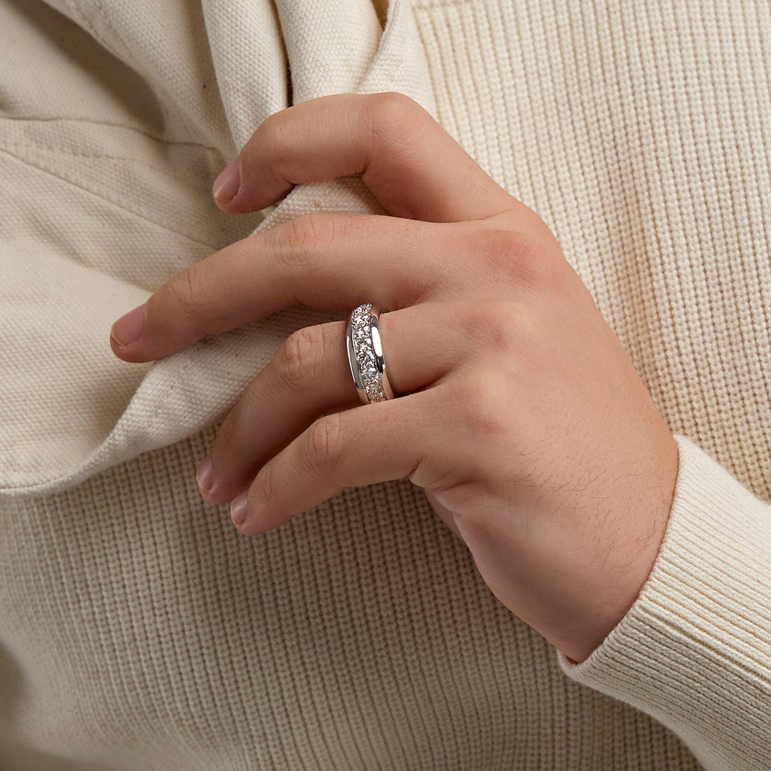 EternaLuxe Round Lab-Grown Diamond Pavé Eternity Band