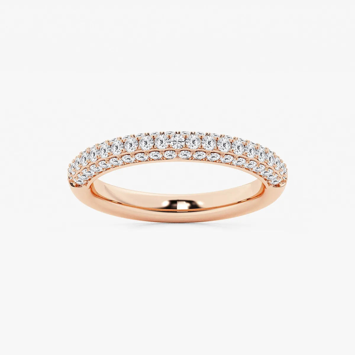 Pavelle Grace Round Lab-Grown Diamond Micro Pavé Wedding Band