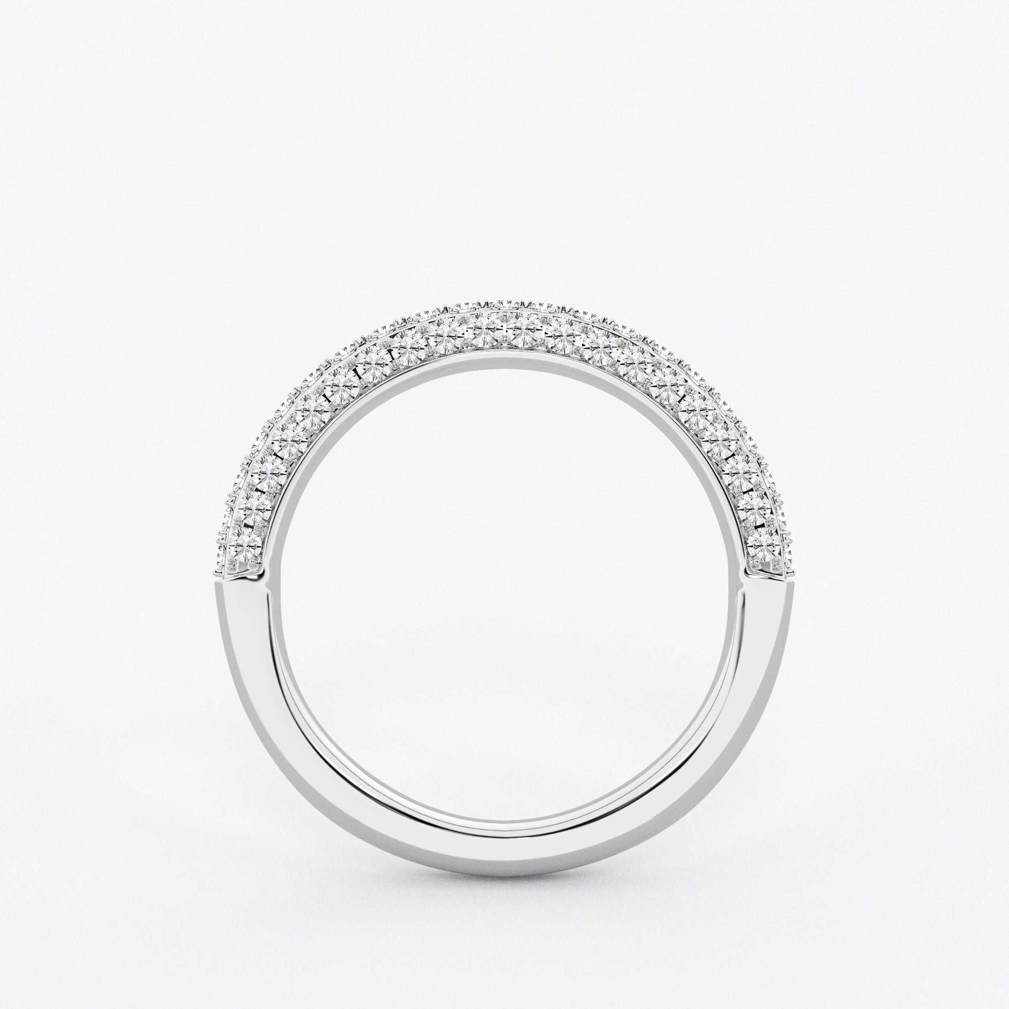 Pavelle Grace Round Lab-Grown Diamond Micro Pavé Wedding Band