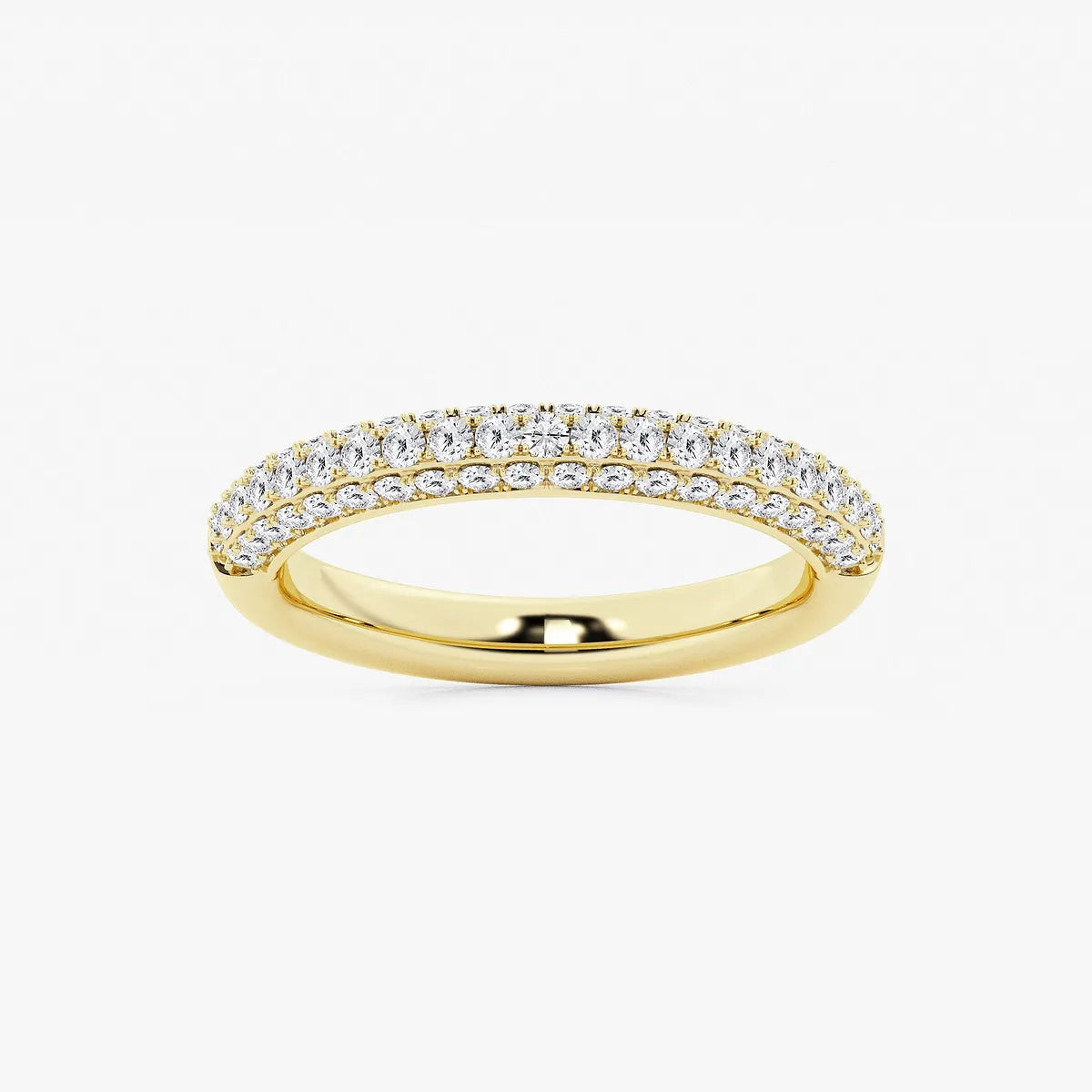Pavelle Grace Round Lab-Grown Diamond Micro Pavé Wedding Band