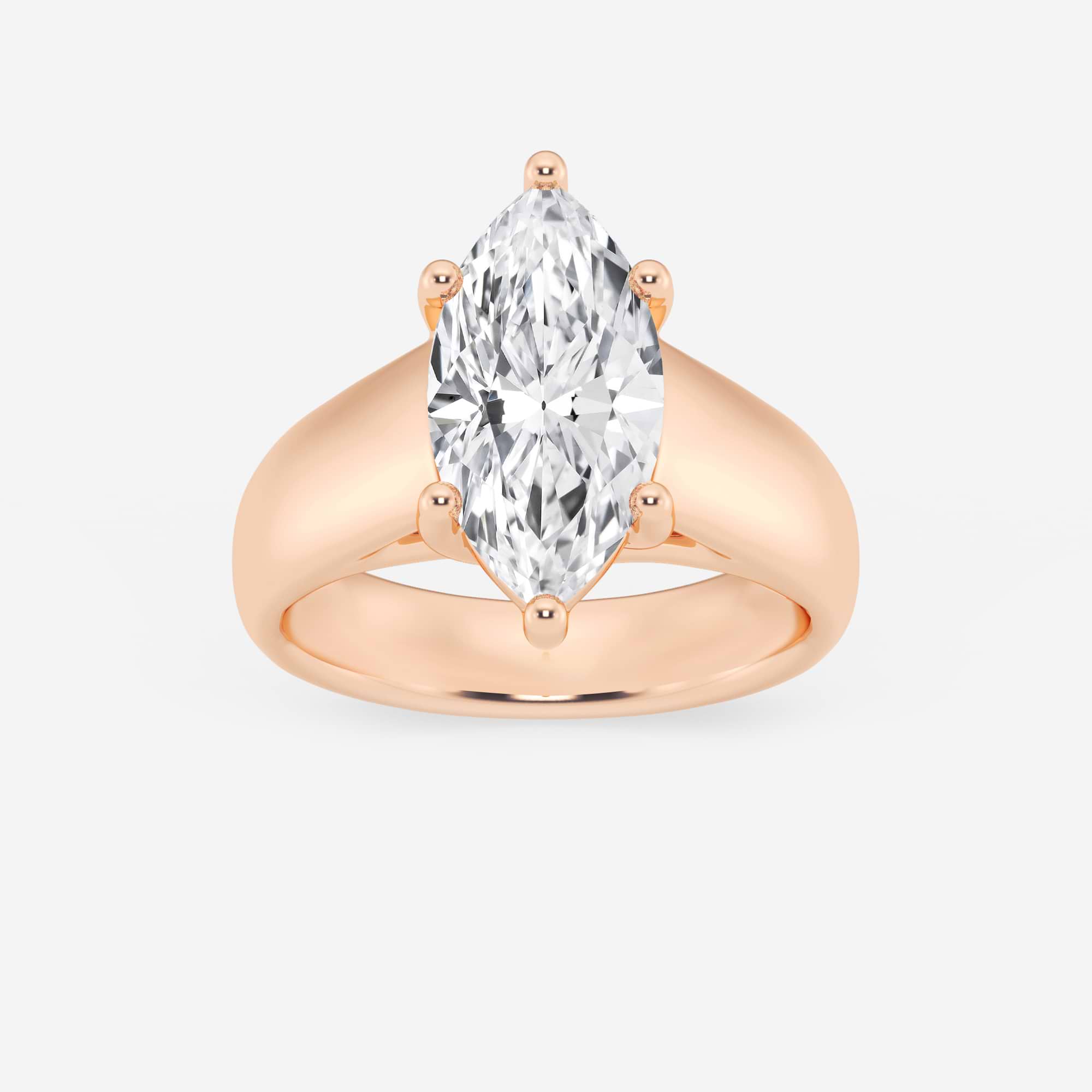 Imperial Marquise Lab-Grown Diamond Wide Shank Solitaire Engagement Ring