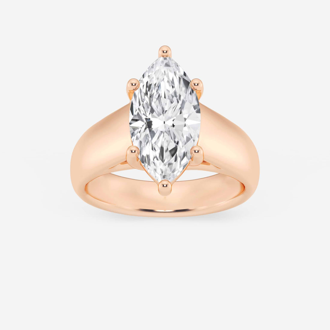 Imperial Marquise Lab-Grown Diamond Wide Shank Solitaire Engagement Ring