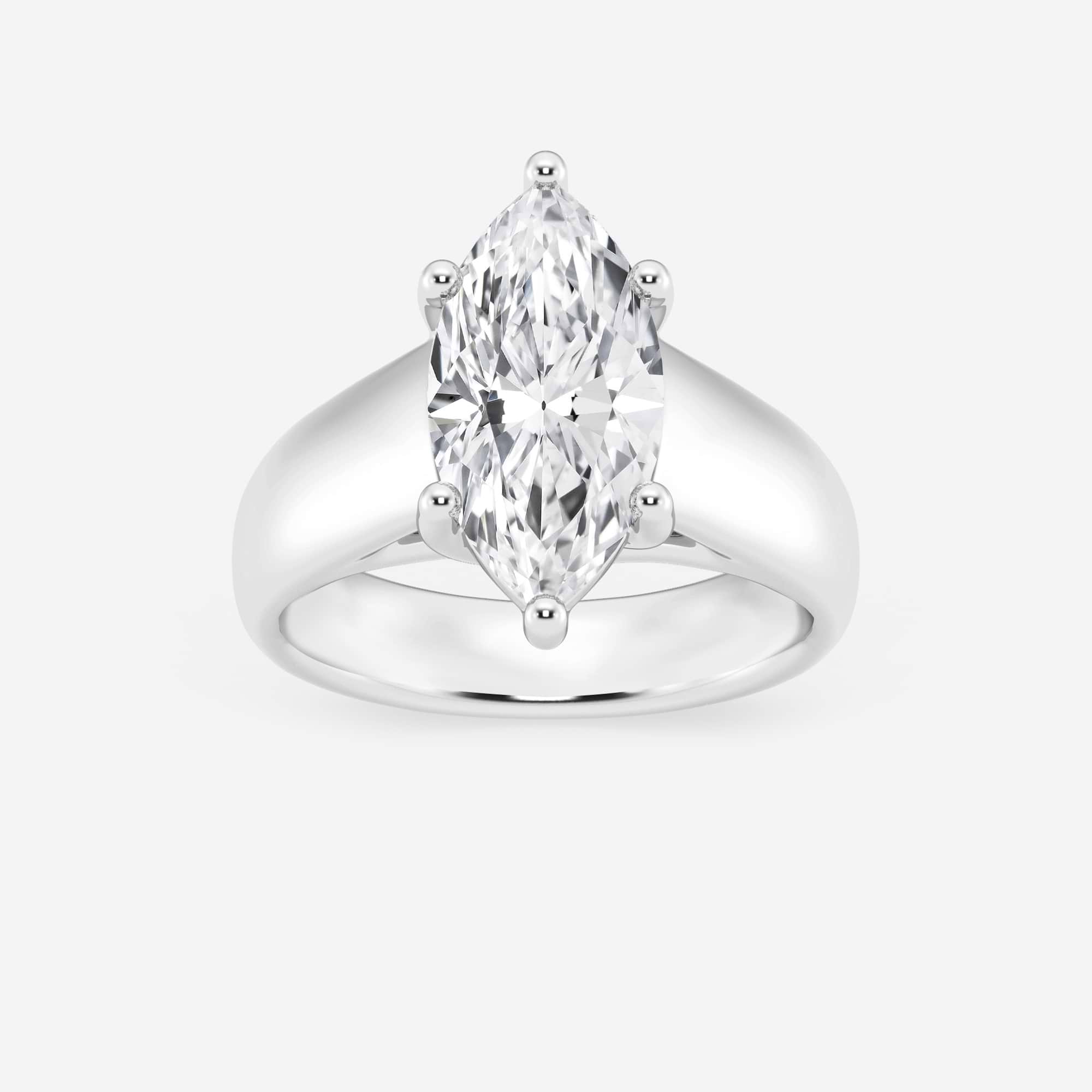 Imperial Marquise Lab-Grown Diamond Wide Shank Solitaire Engagement Ring