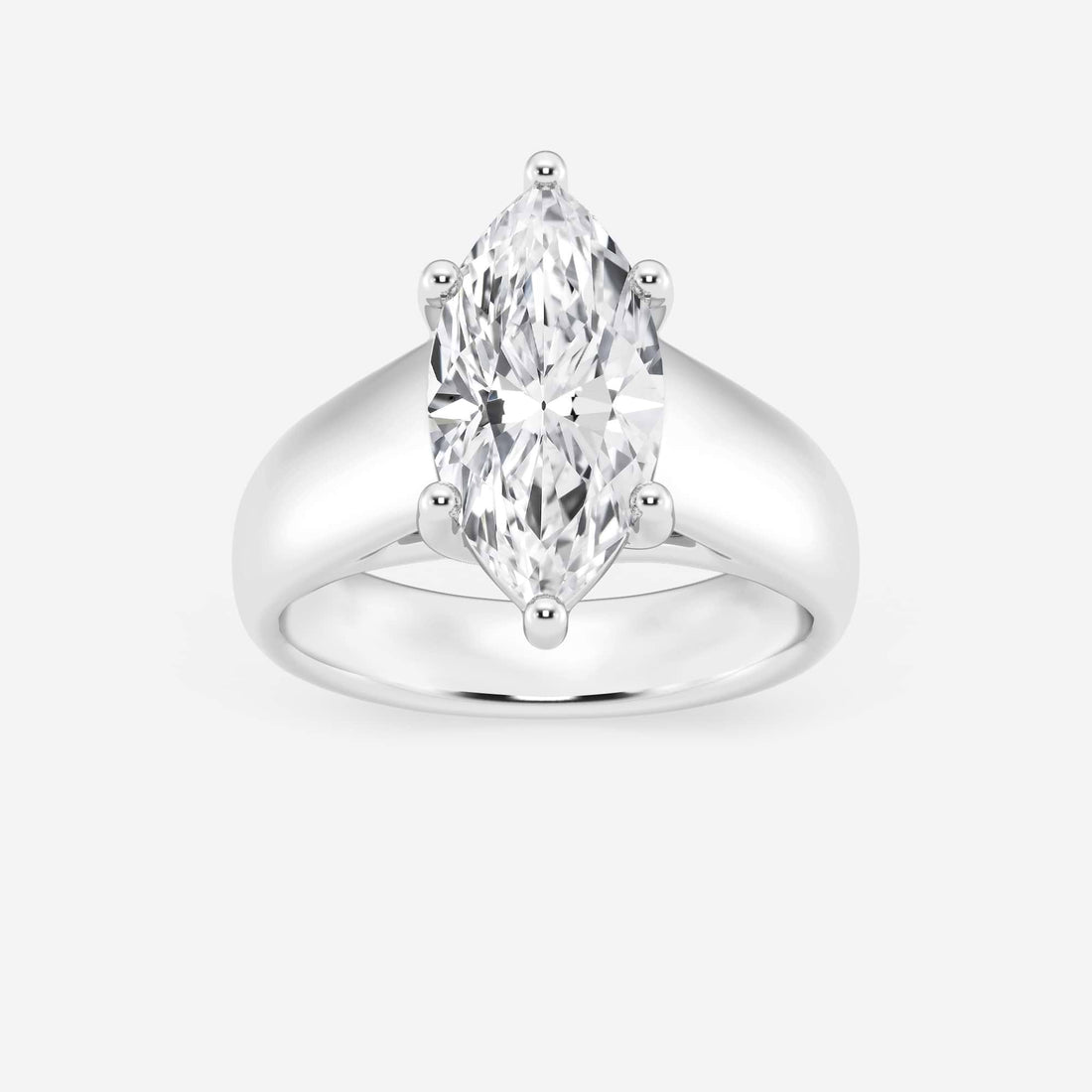 Imperial Marquise Lab-Grown Diamond Wide Shank Solitaire Engagement Ring