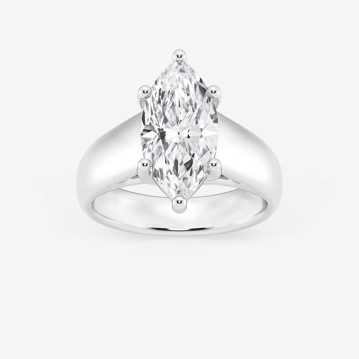 Imperial Marquise Lab-Grown Diamond Wide Shank Solitaire Engagement Ring