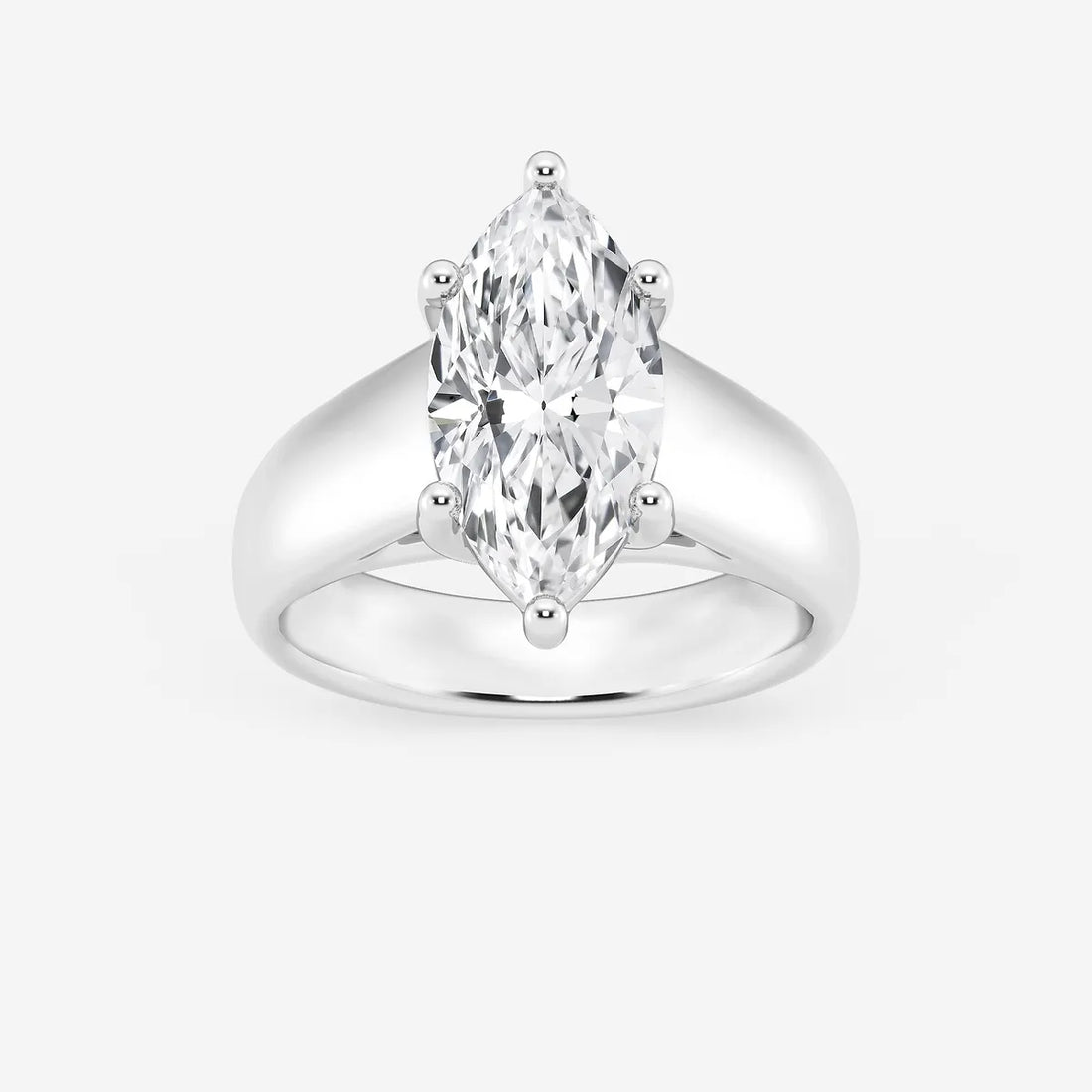 Imperial Marquise Lab-Grown Diamond Wide Shank Solitaire Engagement Ring