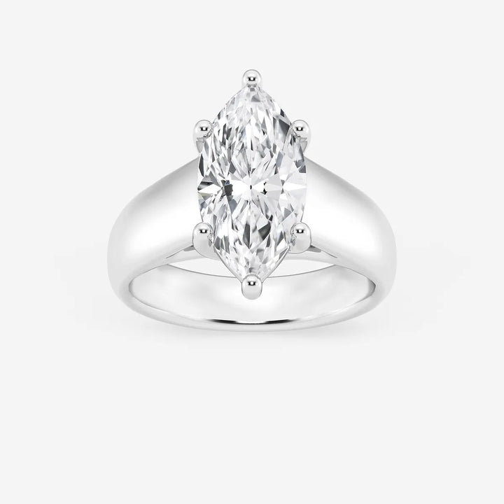 Imperial Marquise Lab-Grown Diamond Wide Shank Solitaire Engagement Ring