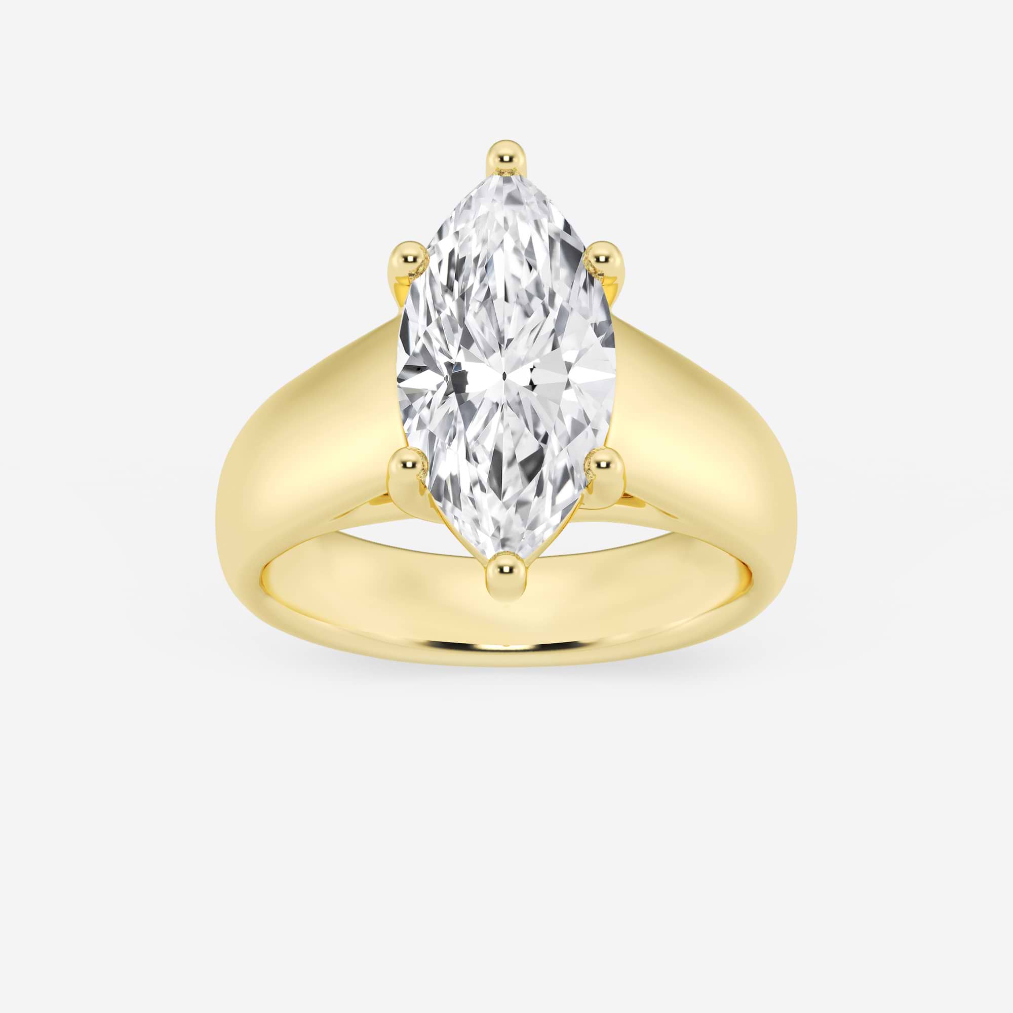 Imperial Marquise Lab-Grown Diamond Wide Shank Solitaire Engagement Ring