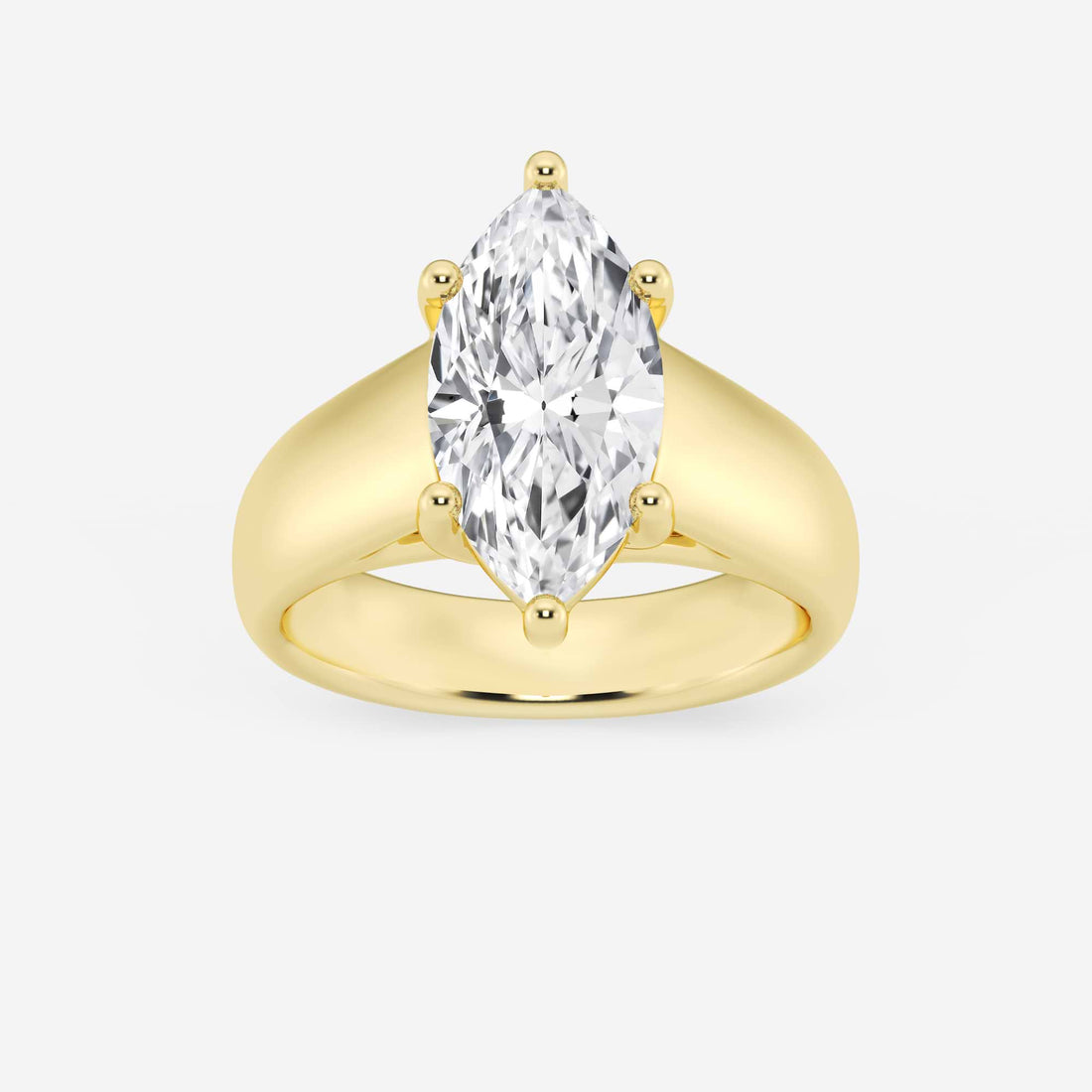 Imperial Marquise Lab-Grown Diamond Wide Shank Solitaire Engagement Ring