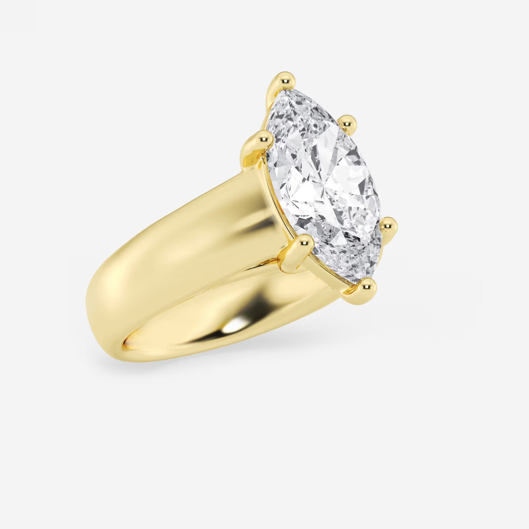 Imperial Marquise Lab-Grown Diamond Wide Shank Solitaire Engagement Ring