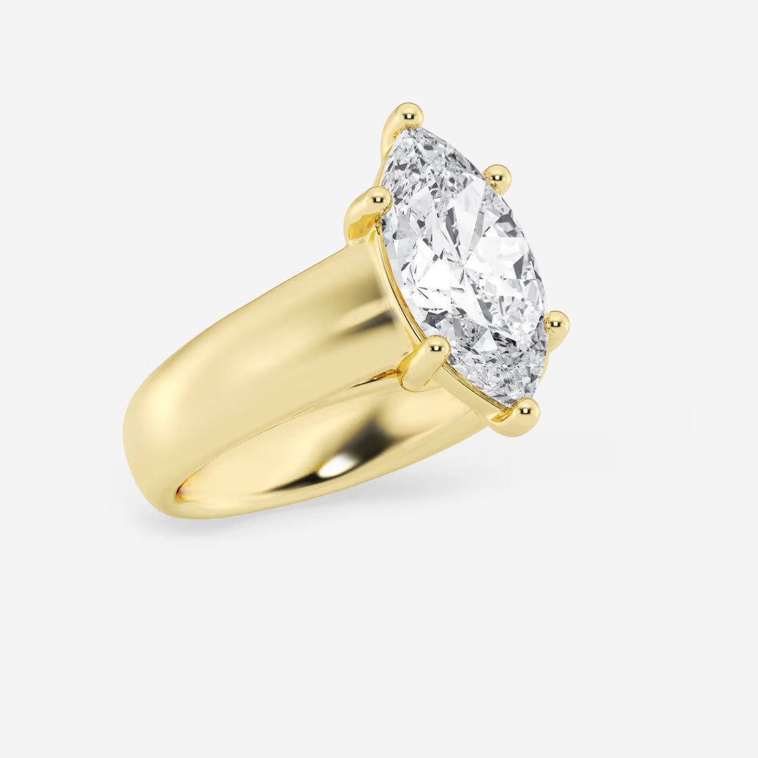 Imperial Marquise Lab-Grown Diamond Wide Shank Solitaire Engagement Ring