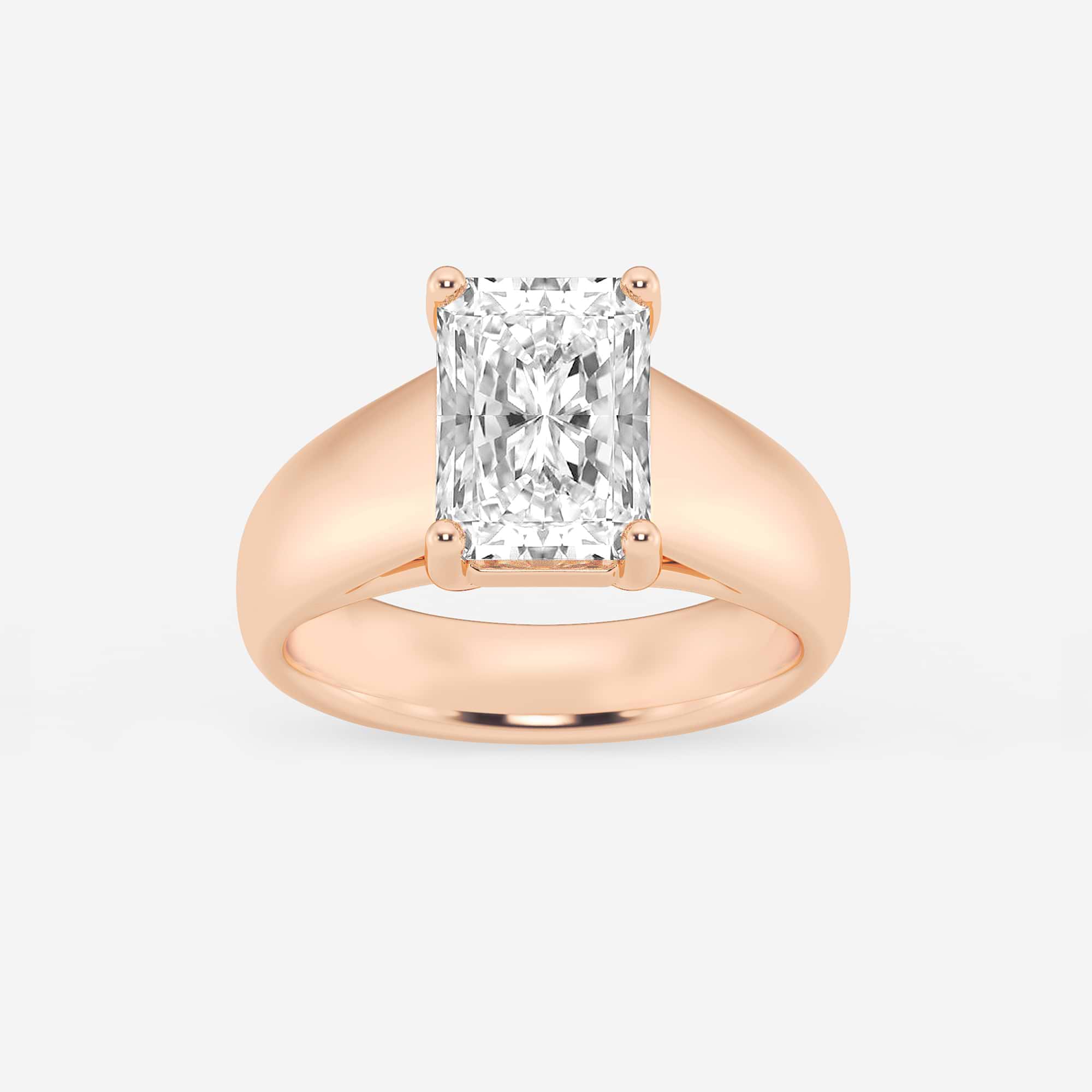 Valenora Diamond Wide Shank Lab-Grown Solitaire Engagement Ring