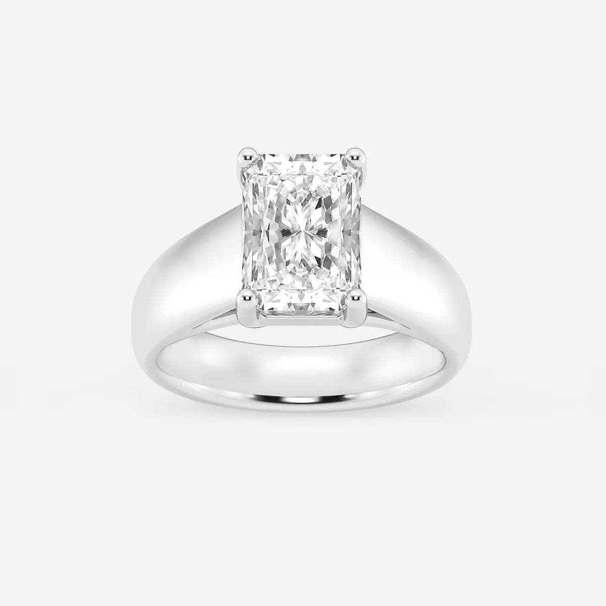 Valenora Diamond Wide Shank Lab-Grown Solitaire Engagement Ring