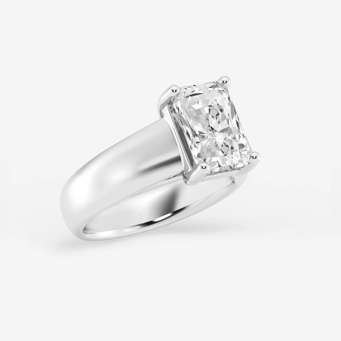 Valenora Diamond Wide Shank Lab-Grown Solitaire Engagement Ring
