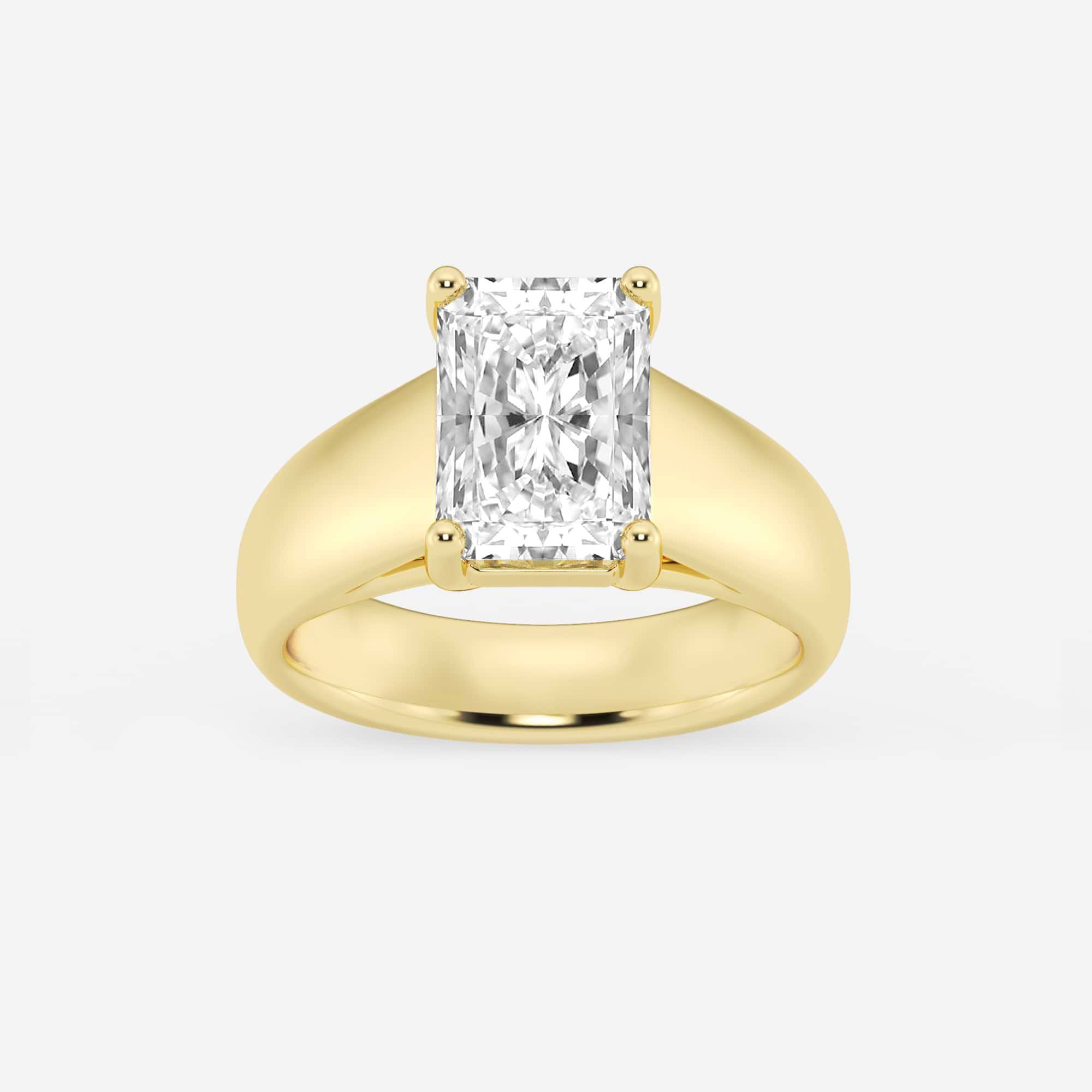 Valenora Diamond Wide Shank Lab-Grown Solitaire Engagement Ring