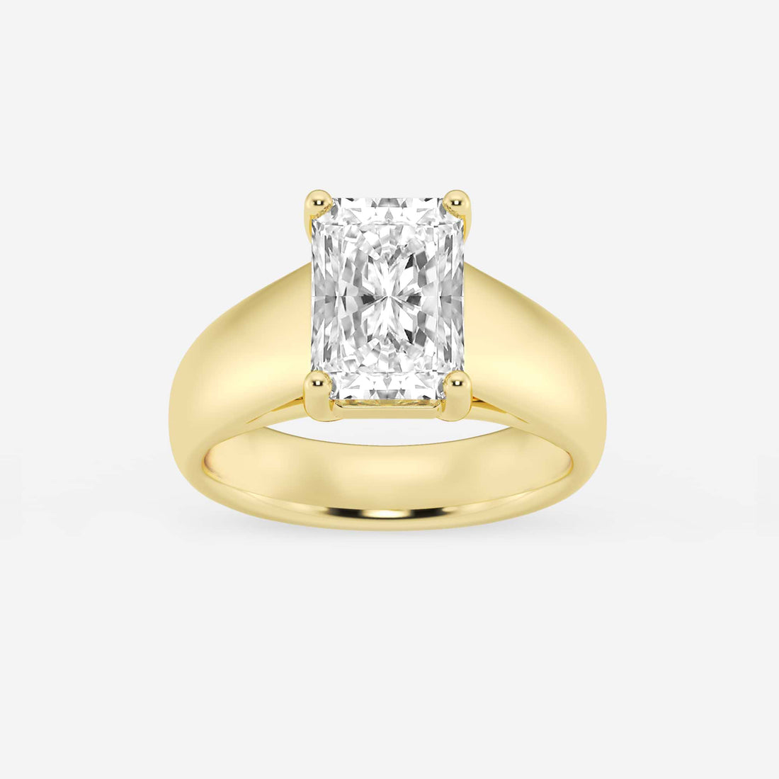 Valenora Diamond Wide Shank Lab-Grown Solitaire Engagement Ring