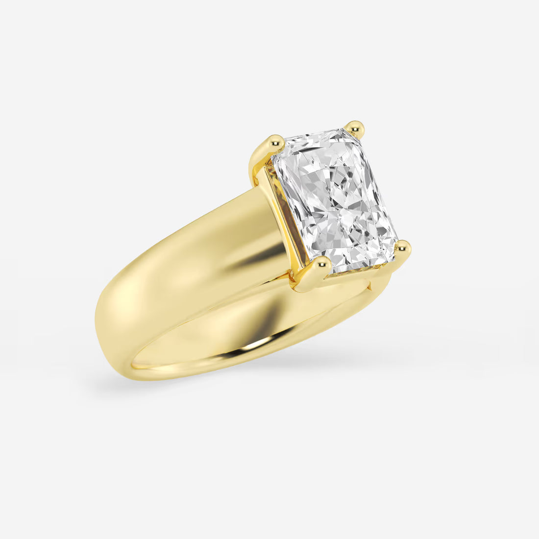 Valenora Diamond Wide Shank Lab-Grown Solitaire Engagement Ring