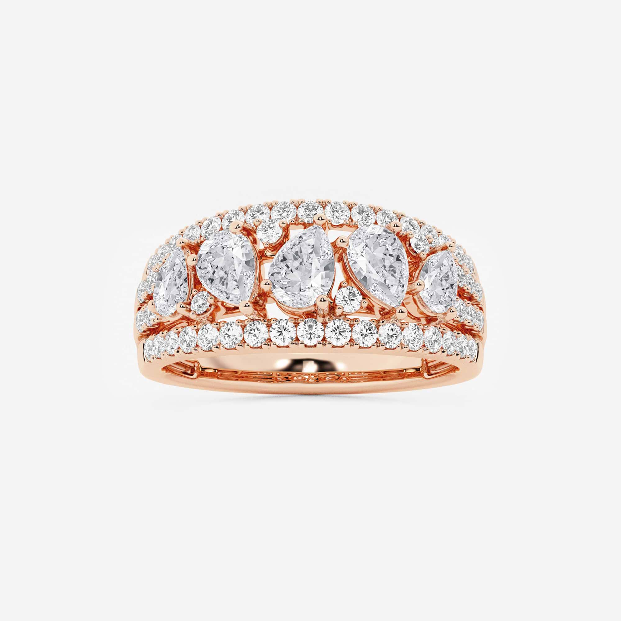 Luméra Pear & Round Lab-Grown Diamond Alternating Band