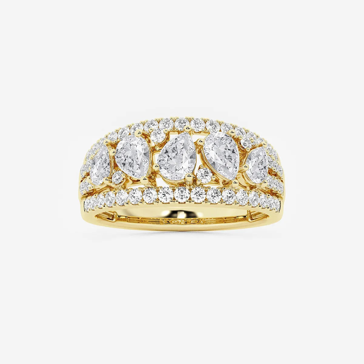 Luméra Pear & Round Lab-Grown Diamond Alternating Band